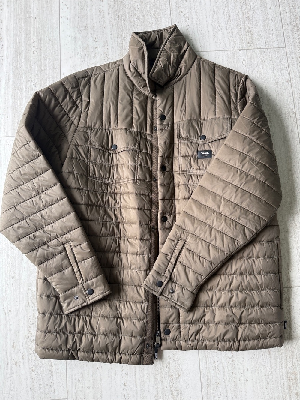 Vans Men’s Quilted Puffer Jacket - Olive
